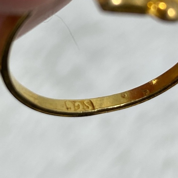 Vintage Gold Plated Sterling Silver Belly Dance Bracelet Rings Jewelry Cuff - Picture 10 of 12